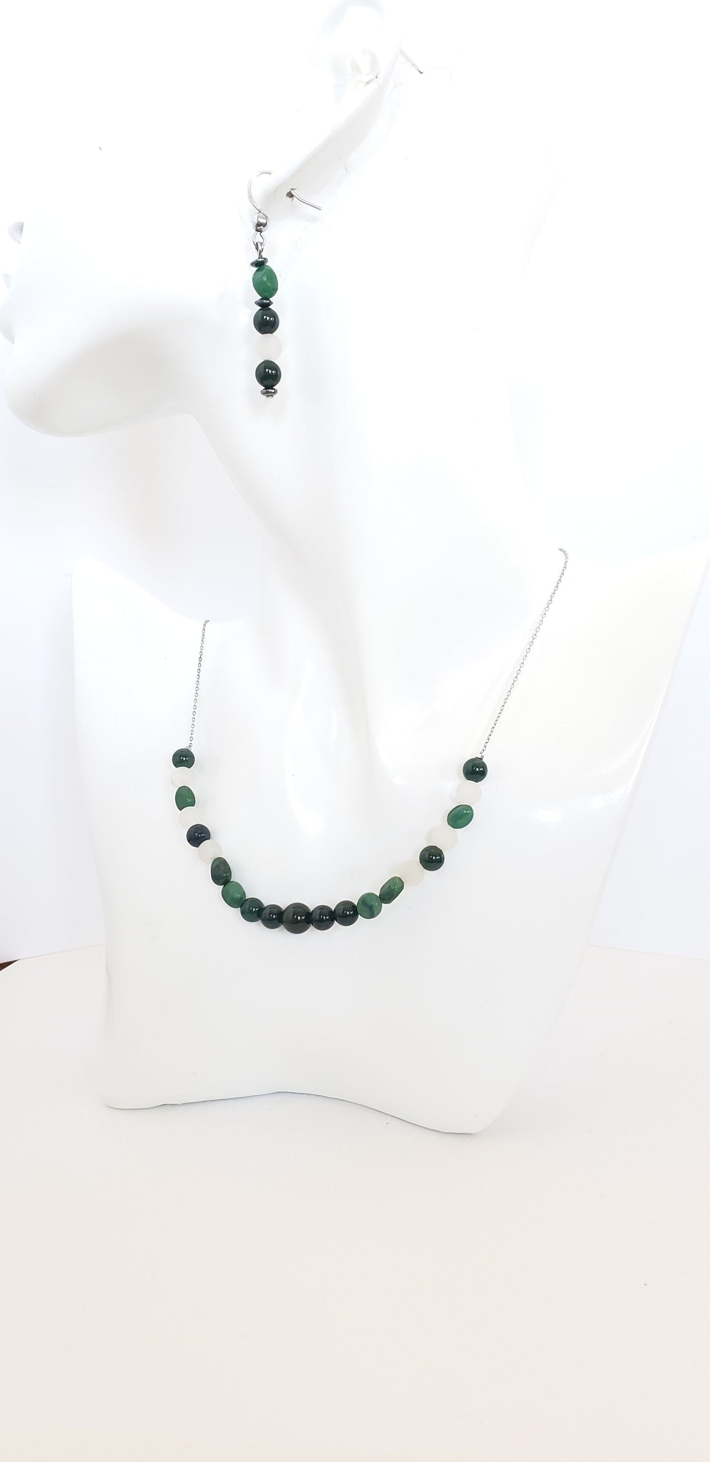 African Aventurine Necklace and Earrings Set. - K.Beloved LLC