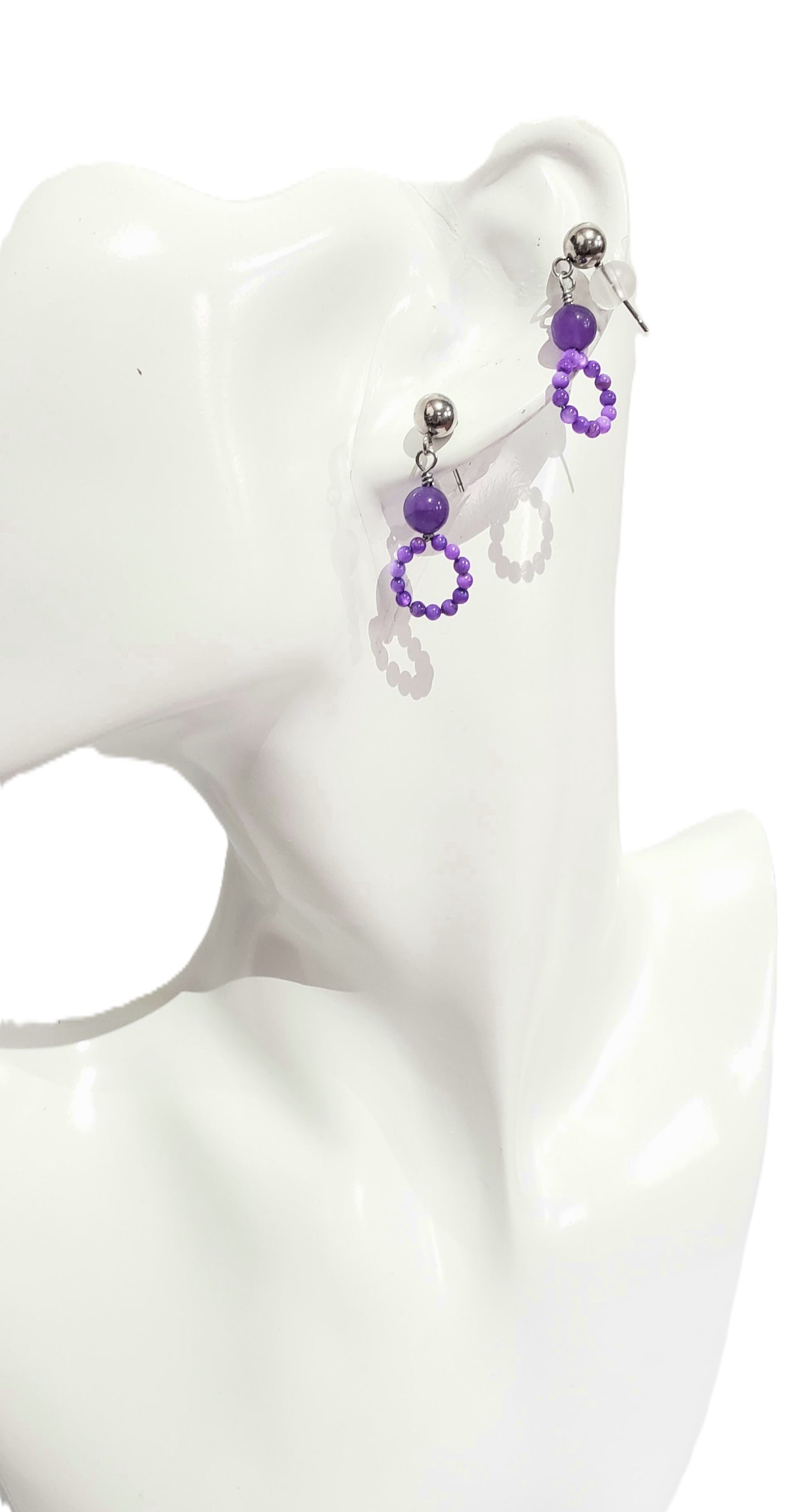Collar de Plata 925 ,elaborado con Concha de Nácar Genuino,un Colgante Capiz. El cierre en forma de lágrima de Plata 925 ,en Combinación con unos Pendientes Delicado - K.Beloved LLC