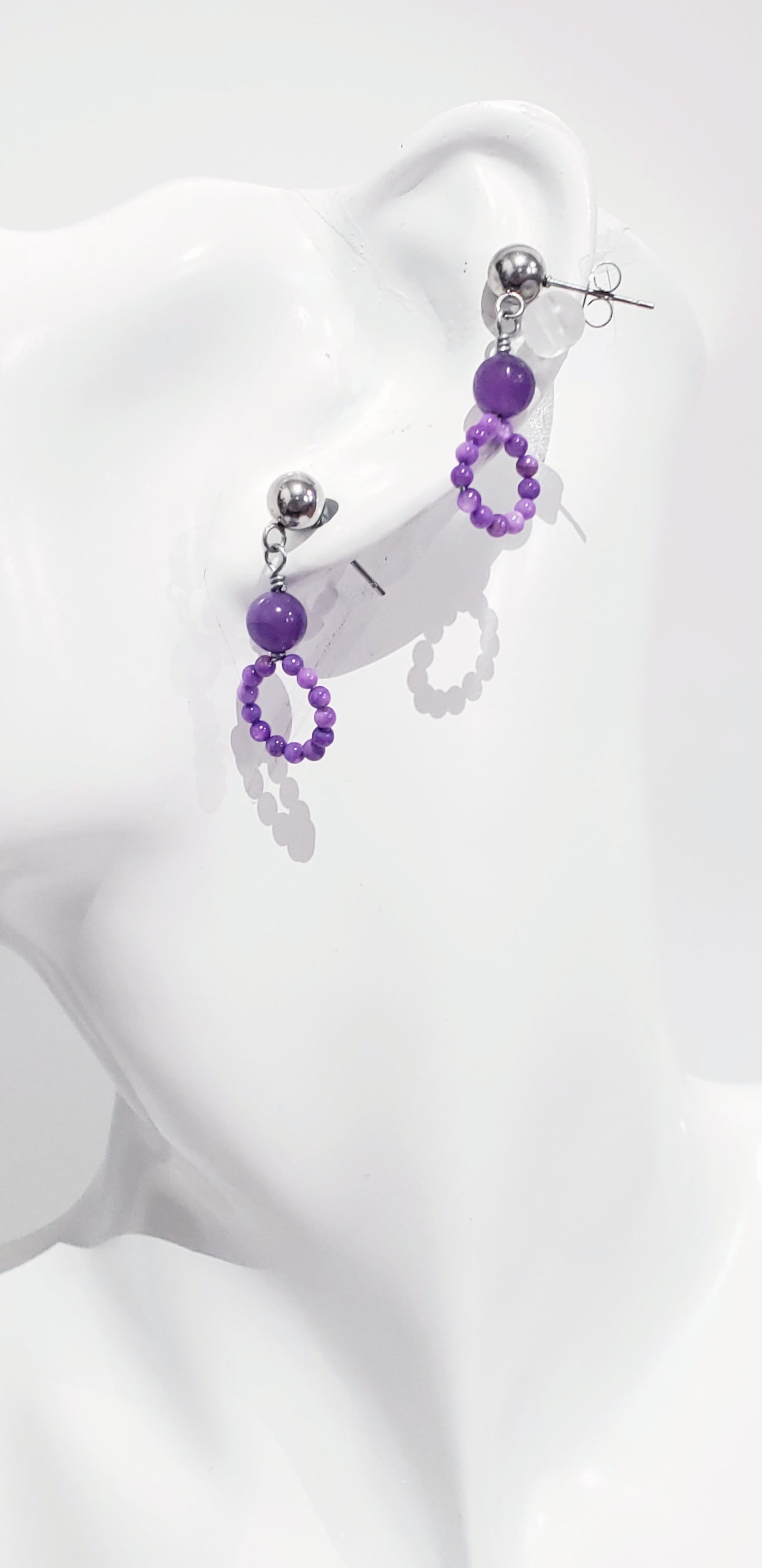Collar de Plata 925 ,elaborado con Concha de Nácar Genuino,un Colgante Capiz. El cierre en forma de lágrima de Plata 925 ,en Combinación con unos Pendientes Delicado - K.Beloved LLC