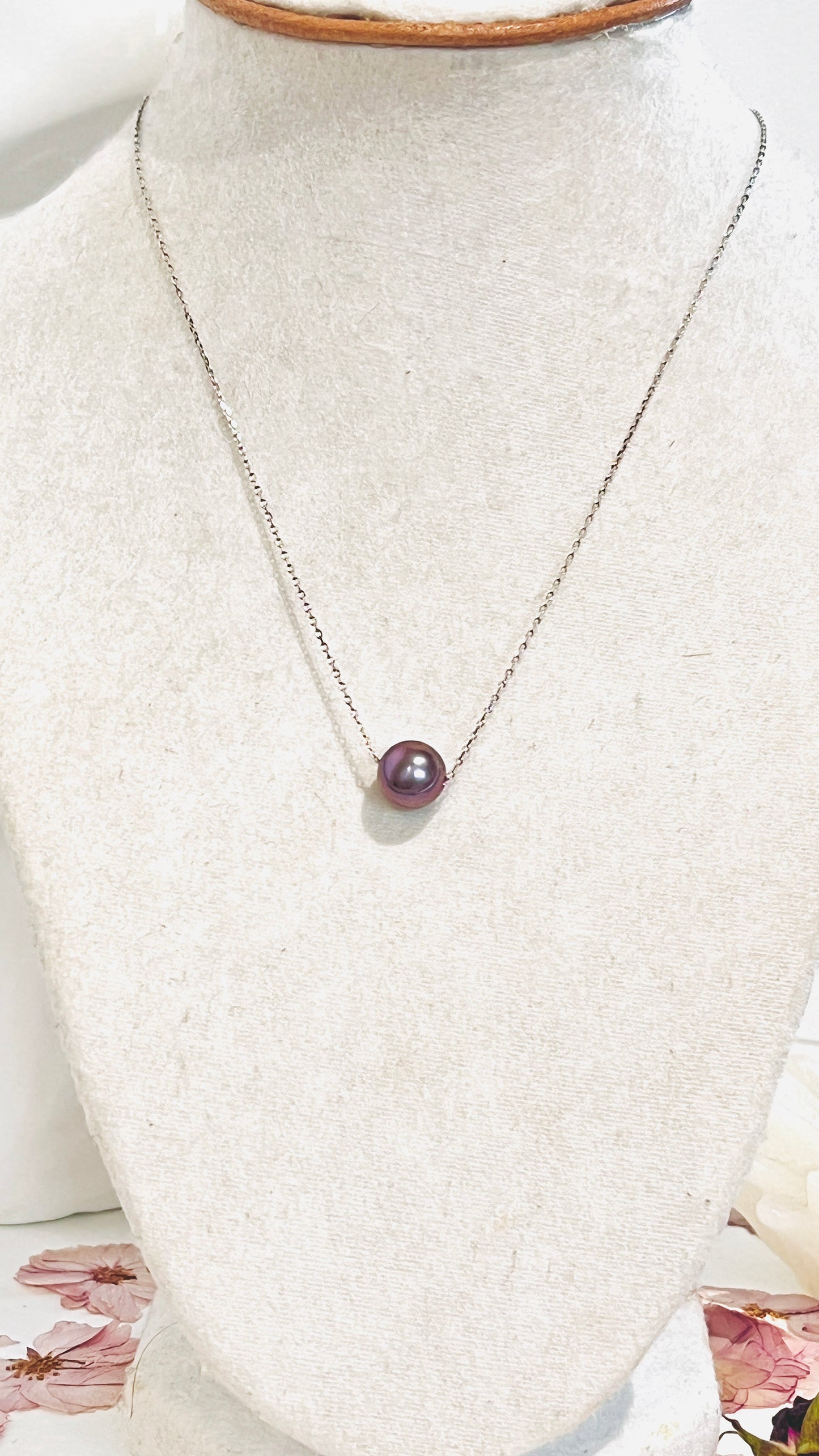 Delicado Collar en Plata 925 con Hermosa Perla Tahití Genuina - K.Beloved LLC