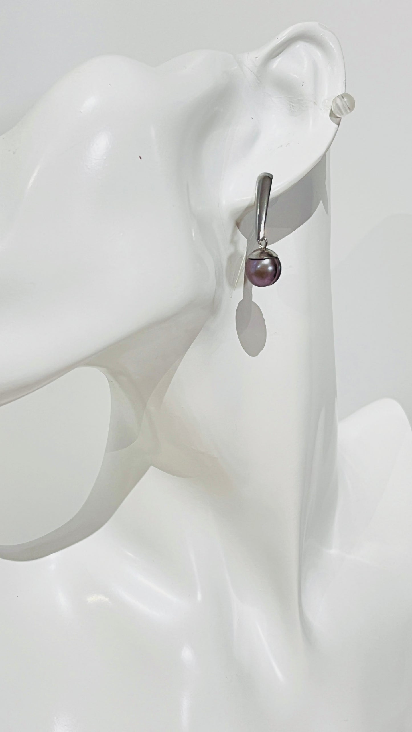 Aretes en Acero Inoxidable Perlas Tahiti - K.Beloved LLC