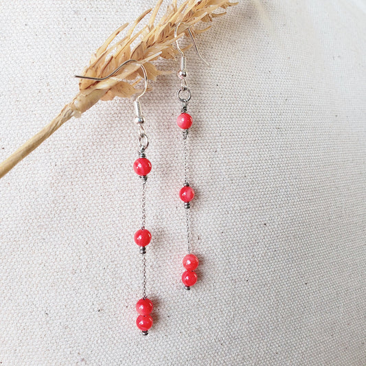 mother-of-pearl shell Coral  Earrings - K.Beloved LLC