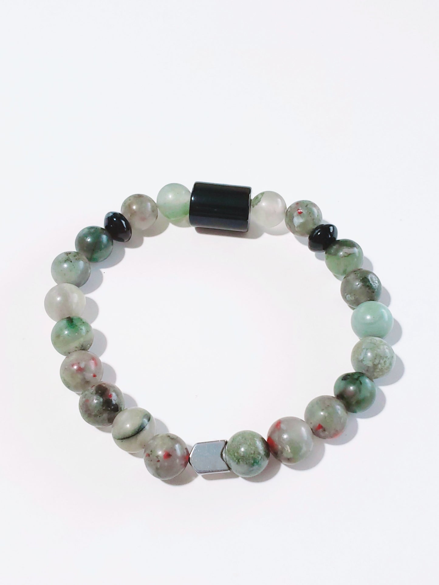Men Bracelet with Agate and African Bloodstone