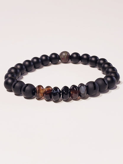 Mens Bracelet with Agate and Onyx - K.Beloved LLC