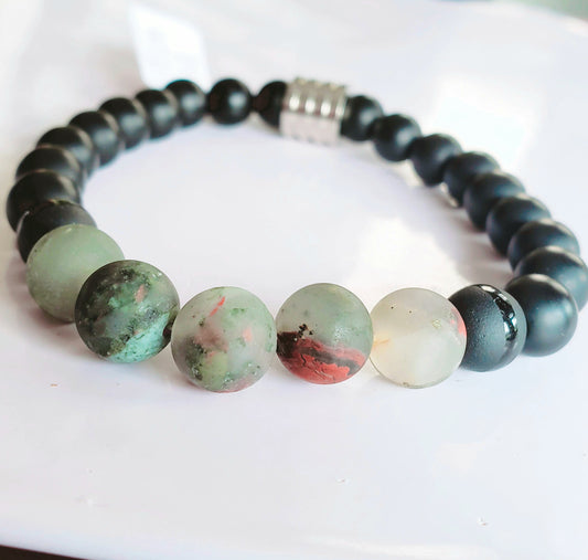 African and Onyx Elastic Bracelet (Men) - K.Beloved LLC