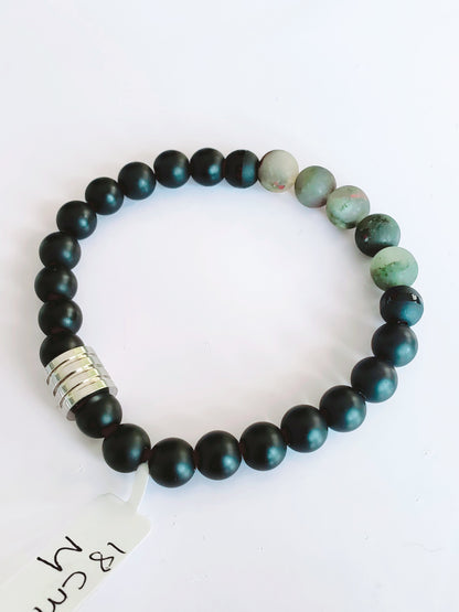 African and Onyx Elastic Bracelet (Men) - K.Beloved LLC