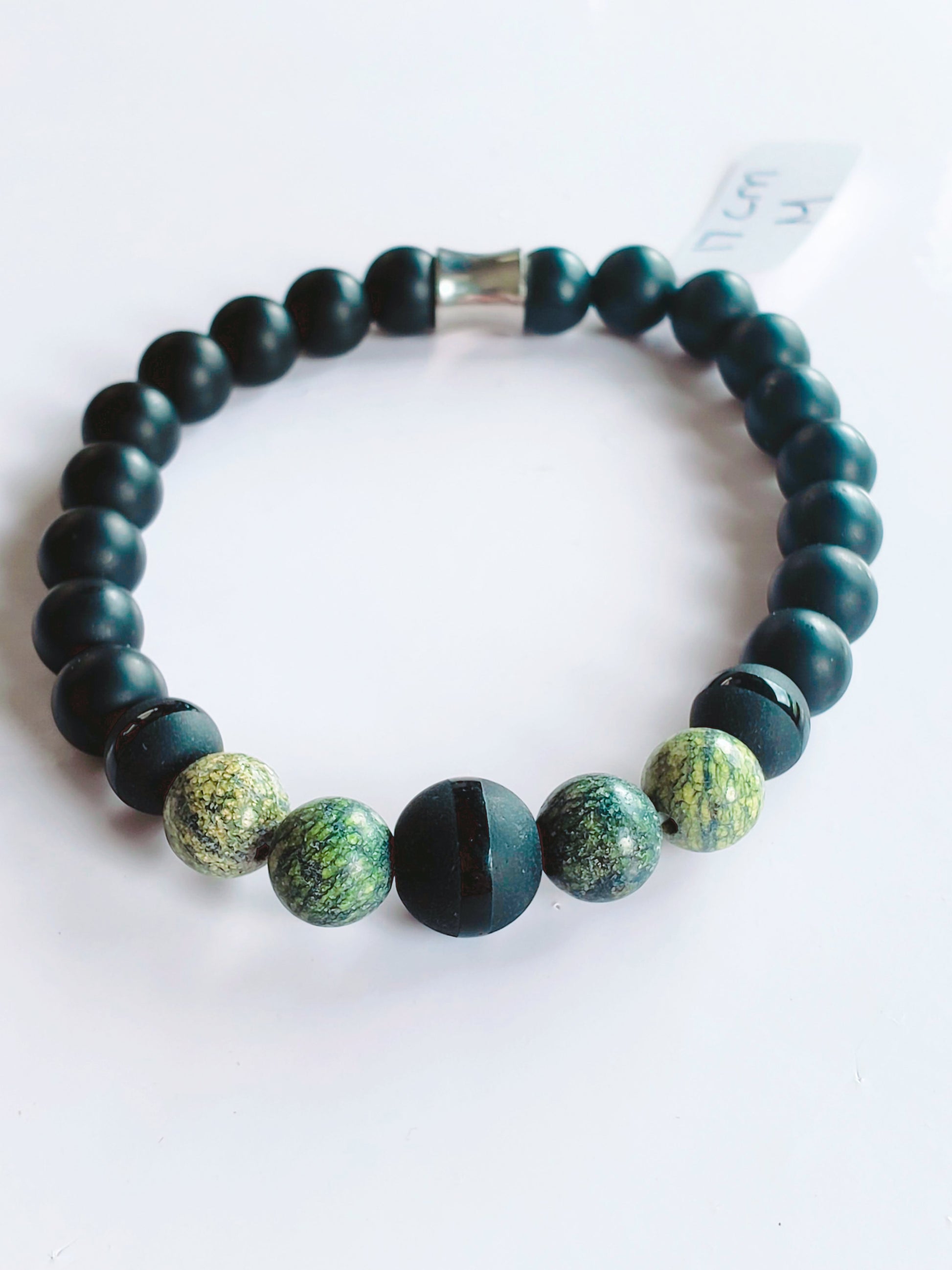 Green jasper Elastic Bracelet (Men) - K.Beloved LLC