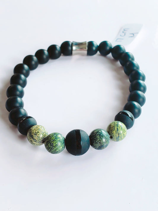 Green jasper Elastic Bracelet (Men) - K.Beloved LLC