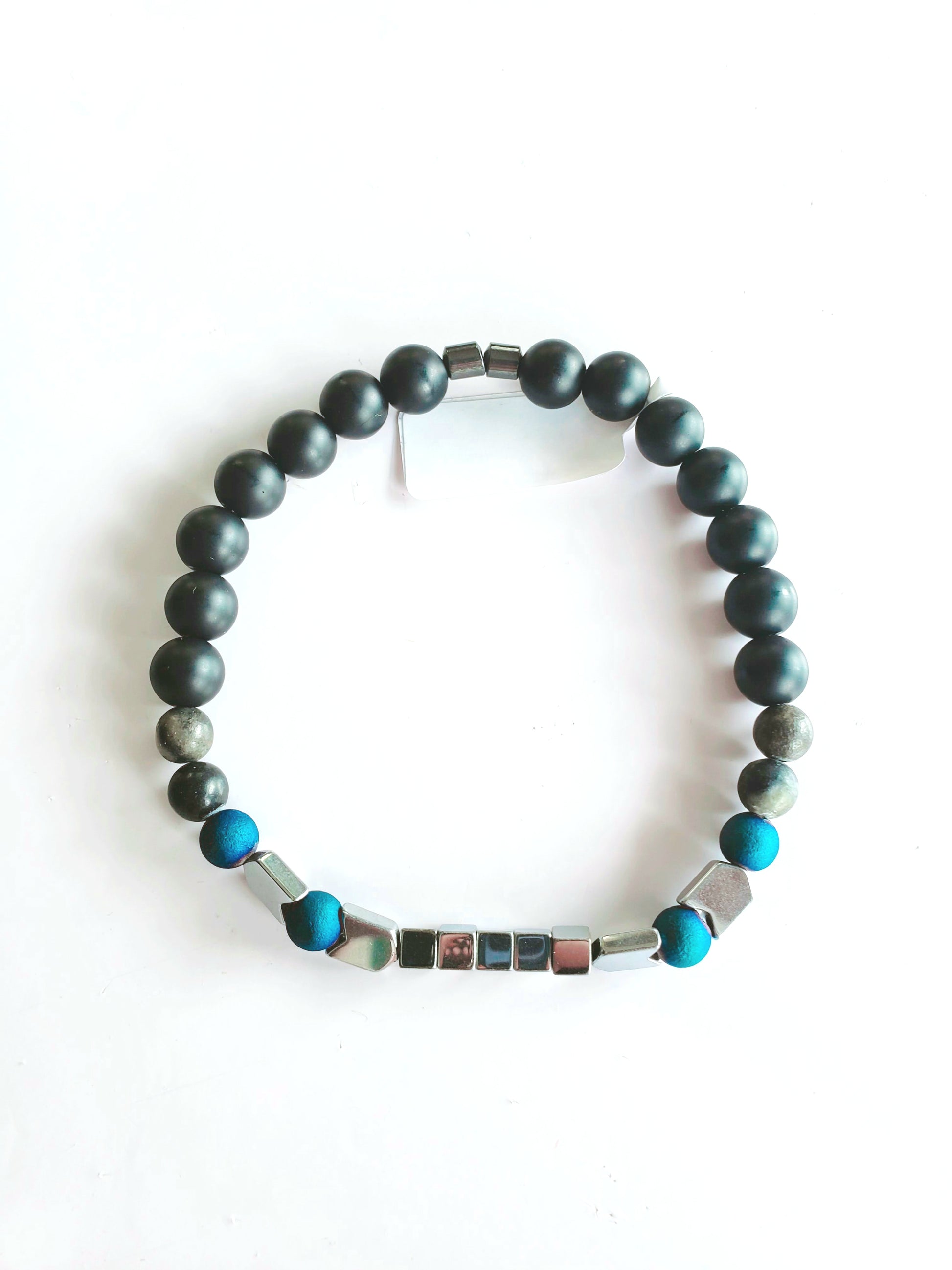 Hematite Elastic Bracelet (Men) - K.Beloved LLC