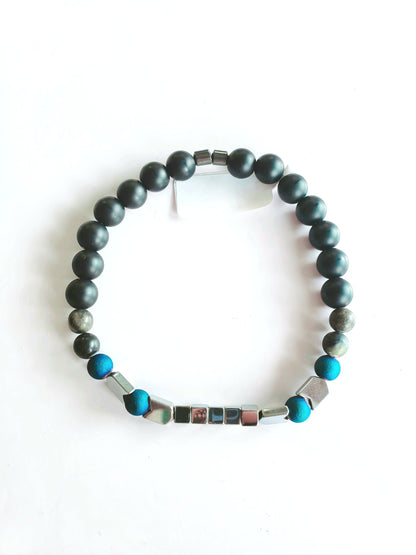 Hematite Elastic Bracelet (Men) - K.Beloved LLC