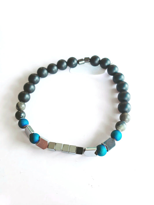 Hematite Elastic Bracelet (Men) - K.Beloved LLC