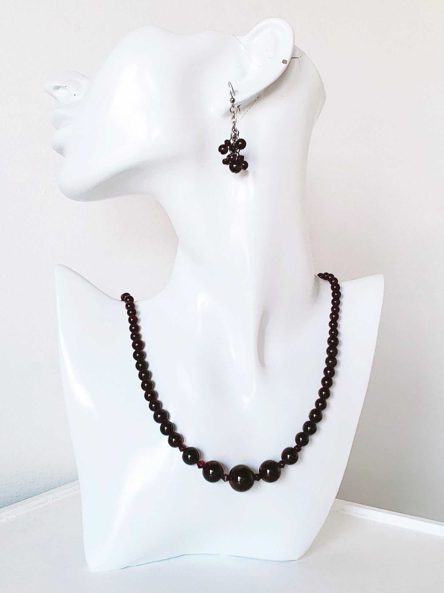 Garnet Necklace and Earrings Set - K.Beloved LLC