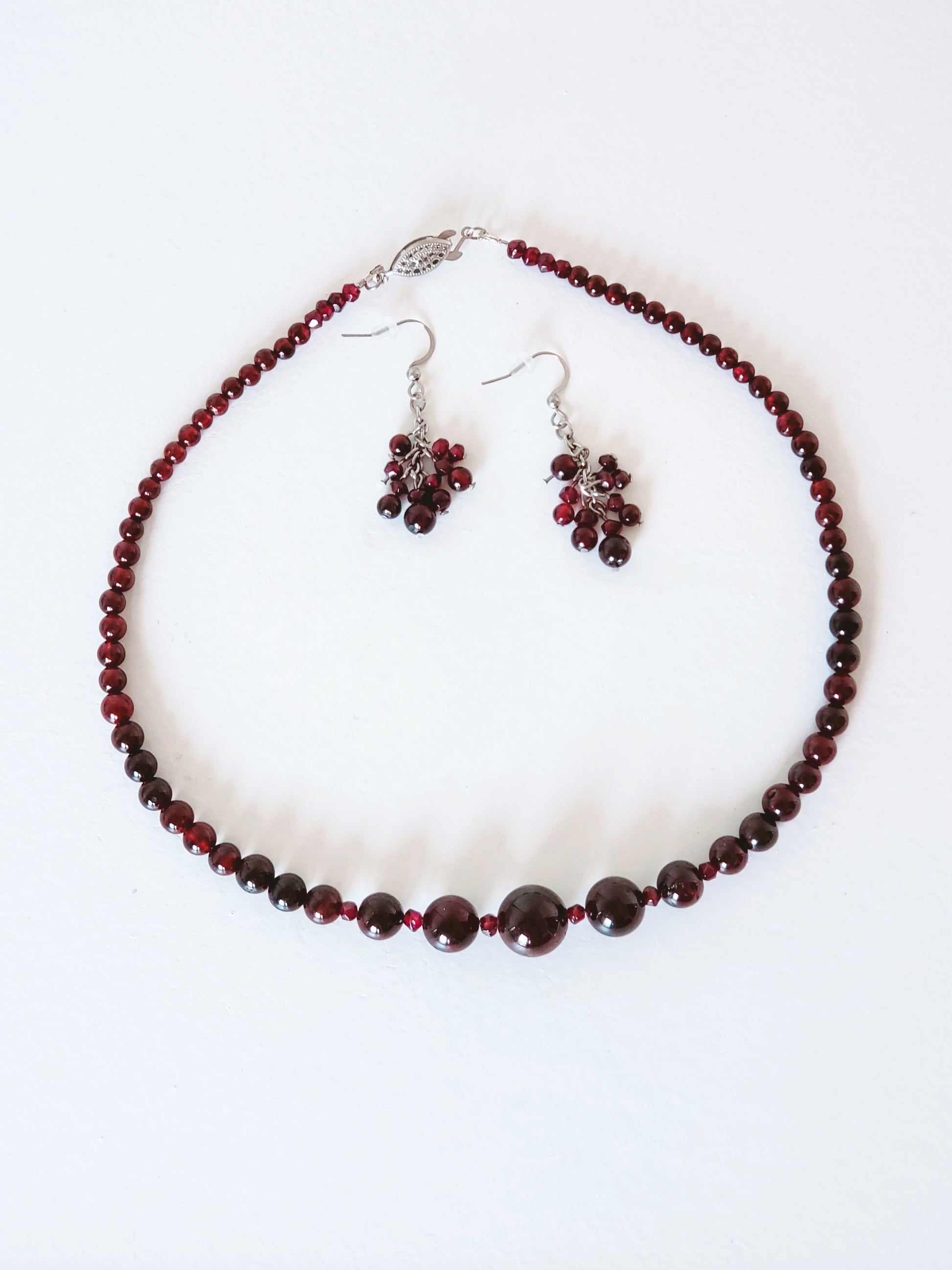 Garnet Necklace and Earrings Set - K.Beloved LLC