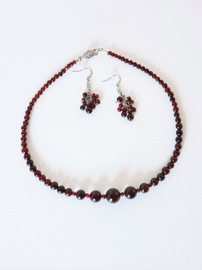 Garnet Necklace and Earrings Set - K.Beloved LLC