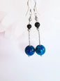 Aretes Largos en Acero Inoxidable con Piedra Lapis Lazuli - K.Beloved LLC