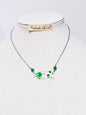 Collar en Acero Inoxidable con Dije de Mapa de PR en resina Transparente con Flores Verdes secas - K.Beloved LLC