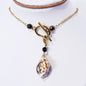 Collar con Cierre de palanca en T en de acero inoxidable, un hermoso Dije Desmontable de caracol Natural - K.Beloved LLC