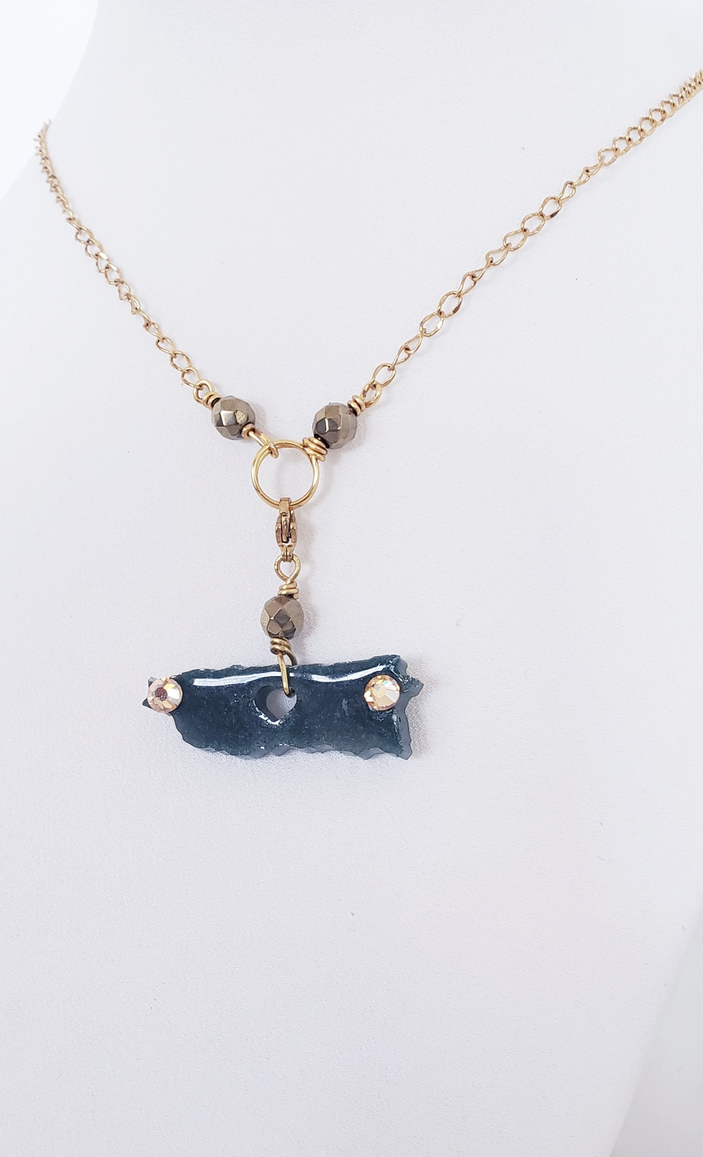 Collar en Acero Inoxidable con Dijes desmontables del Mapa De P.R. en Resina color Verde - K.Beloved LLC