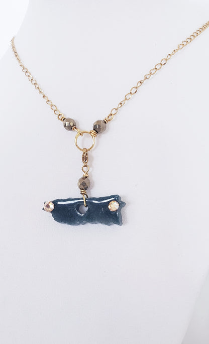 Collar en Acero Inoxidable con Dijes desmontables del Mapa De P.R. en Resina color Verde - K.Beloved LLC