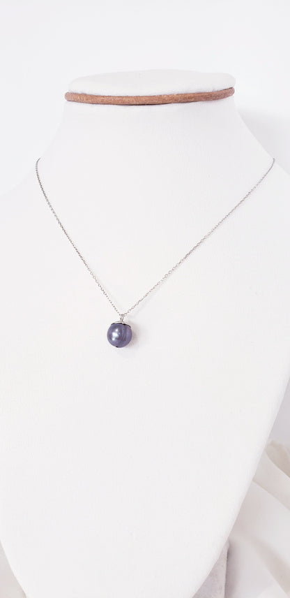 Delicado Collar en Plata 925 con una Hermosa y Delicada Perla de Tahiti Genuina - K.Beloved LLC