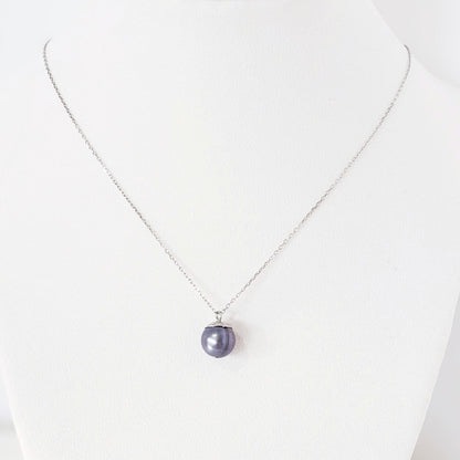 Delicado Collar en Plata 925 con una Hermosa y Delicada Perla de Tahiti Genuina - K.Beloved LLC