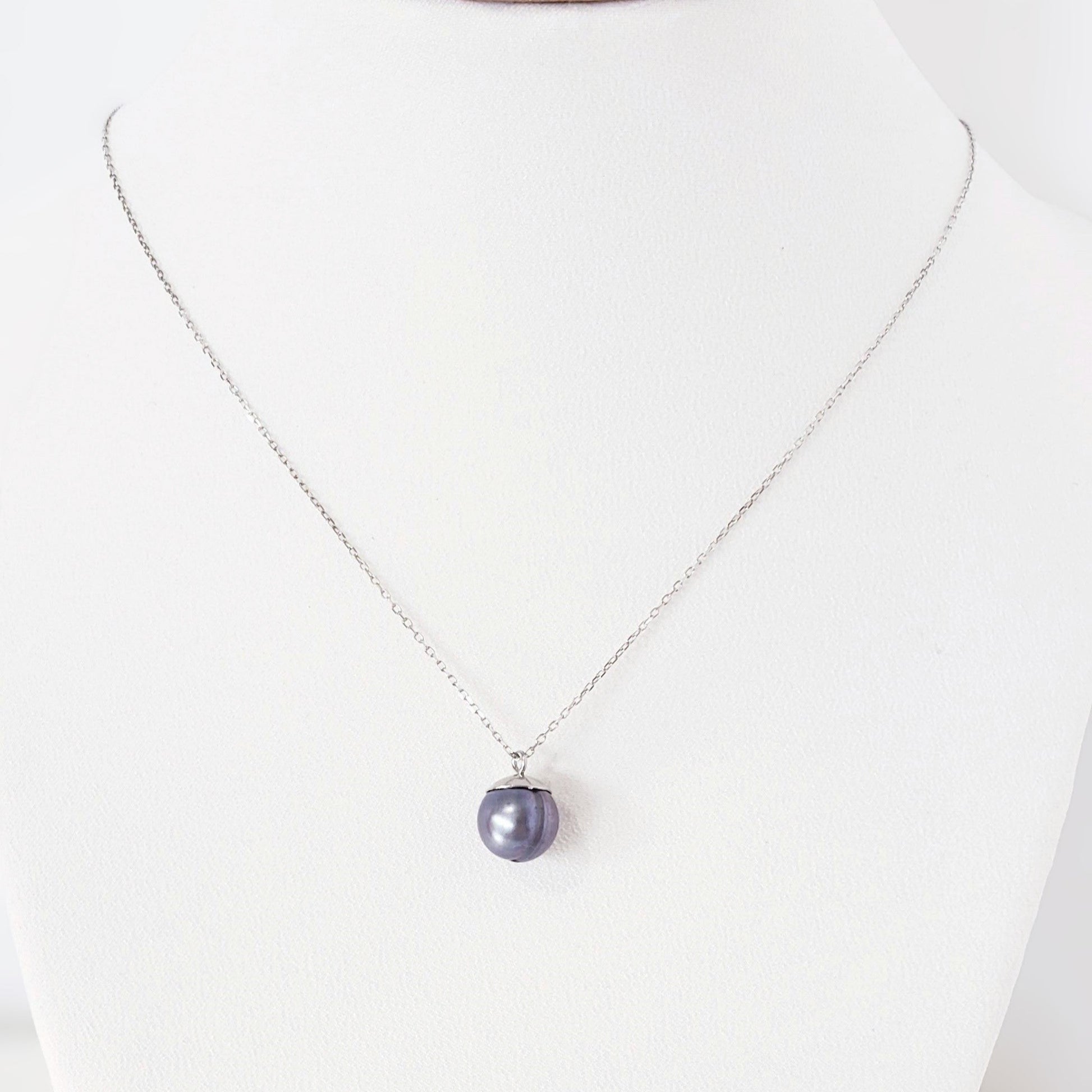 Delicado Collar en Plata 925 con una Hermosa y Delicada Perla de Tahiti Genuina - K.Beloved LLC