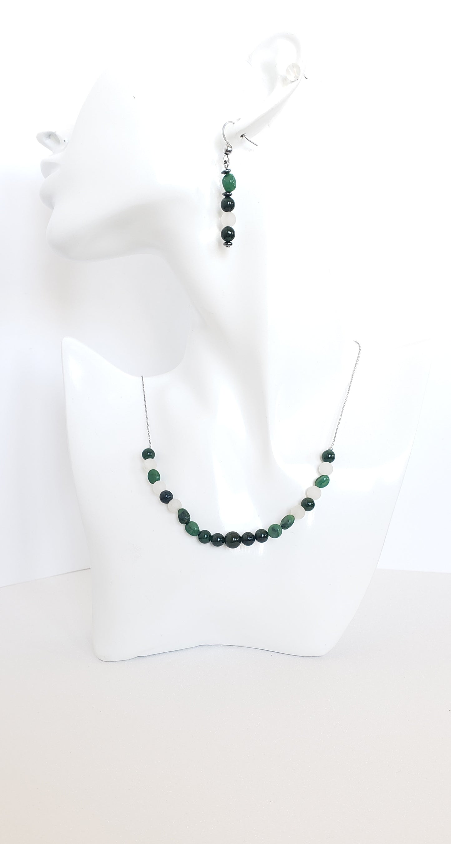 African Aventurine Necklace and Earrings Set. - K.Beloved LLC