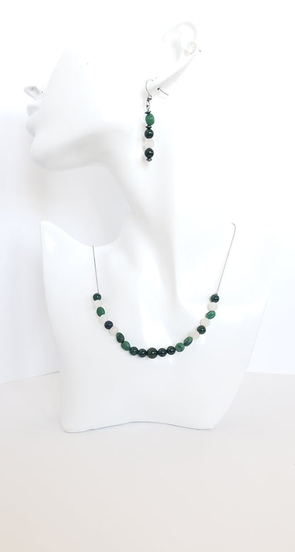 African Aventurine Necklace and Earrings Set. - K.Beloved LLC
