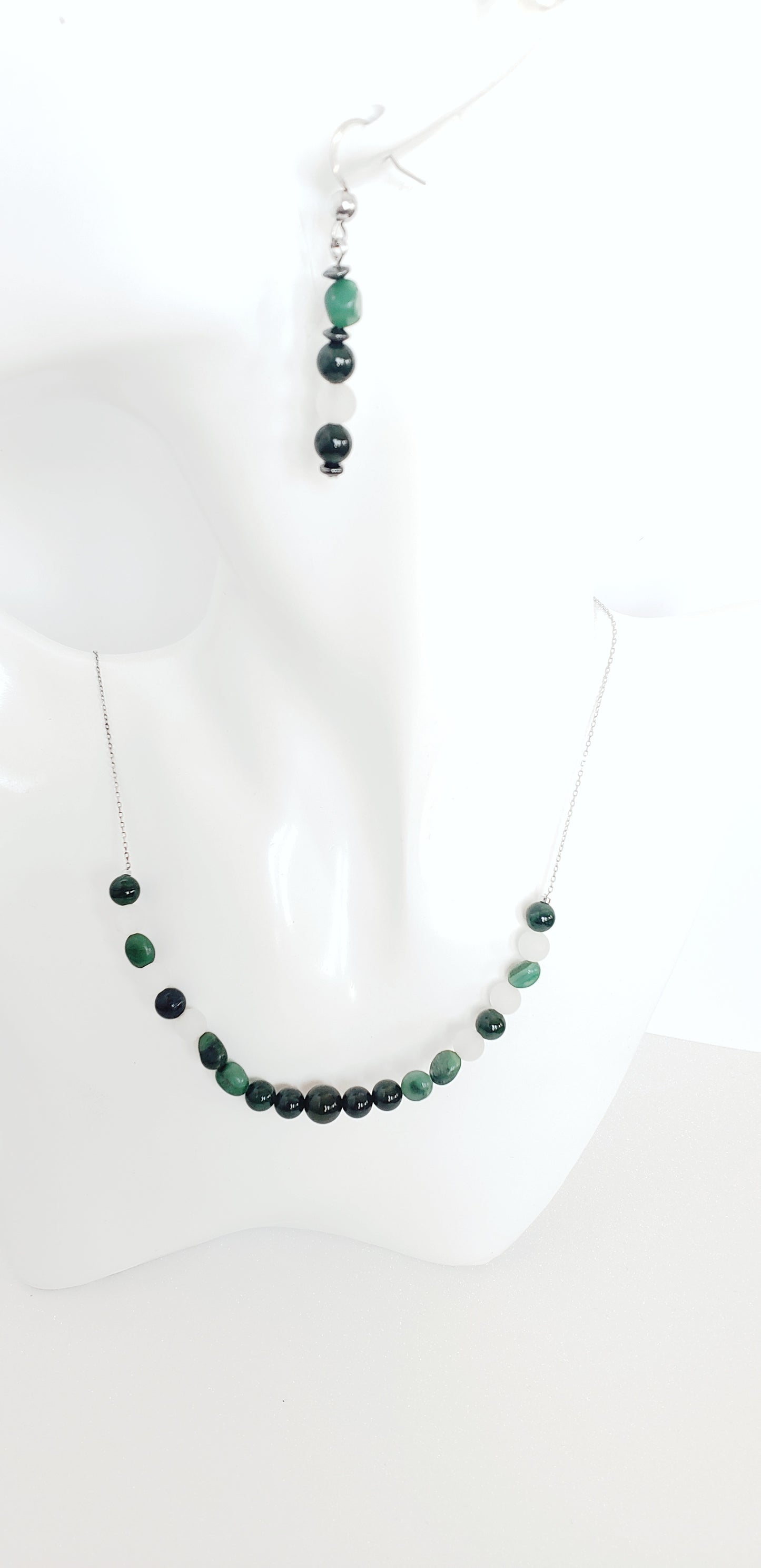 African Aventurine Necklace and Earrings Set. - K.Beloved LLC