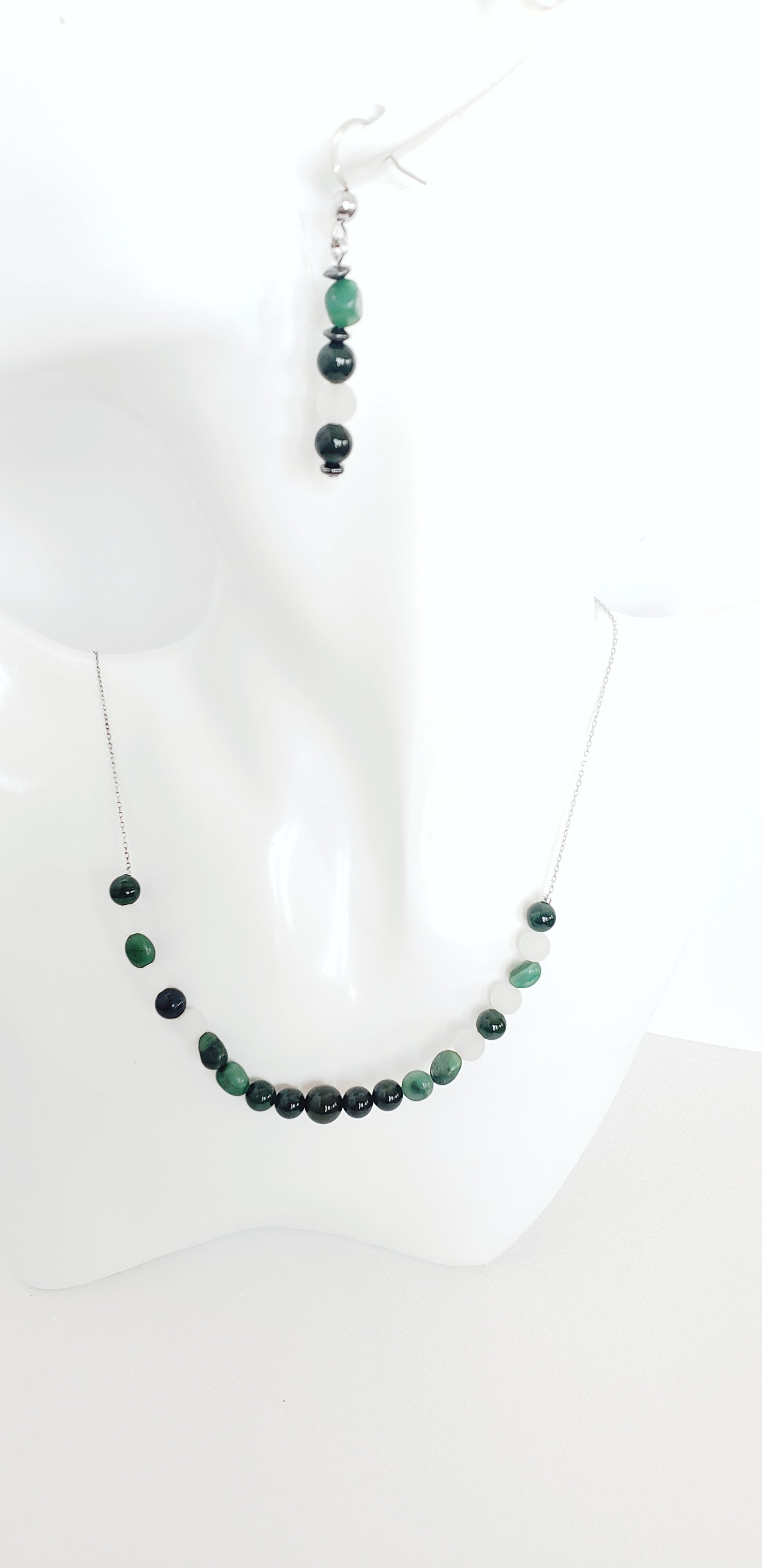 African Aventurine Necklace and Earrings Set. - K.Beloved LLC