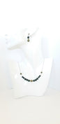 Delicado Collar y Aretes en Acero Inoxidable con Delicadas Piedras en Cuarzo Verde - K.Beloved LLC