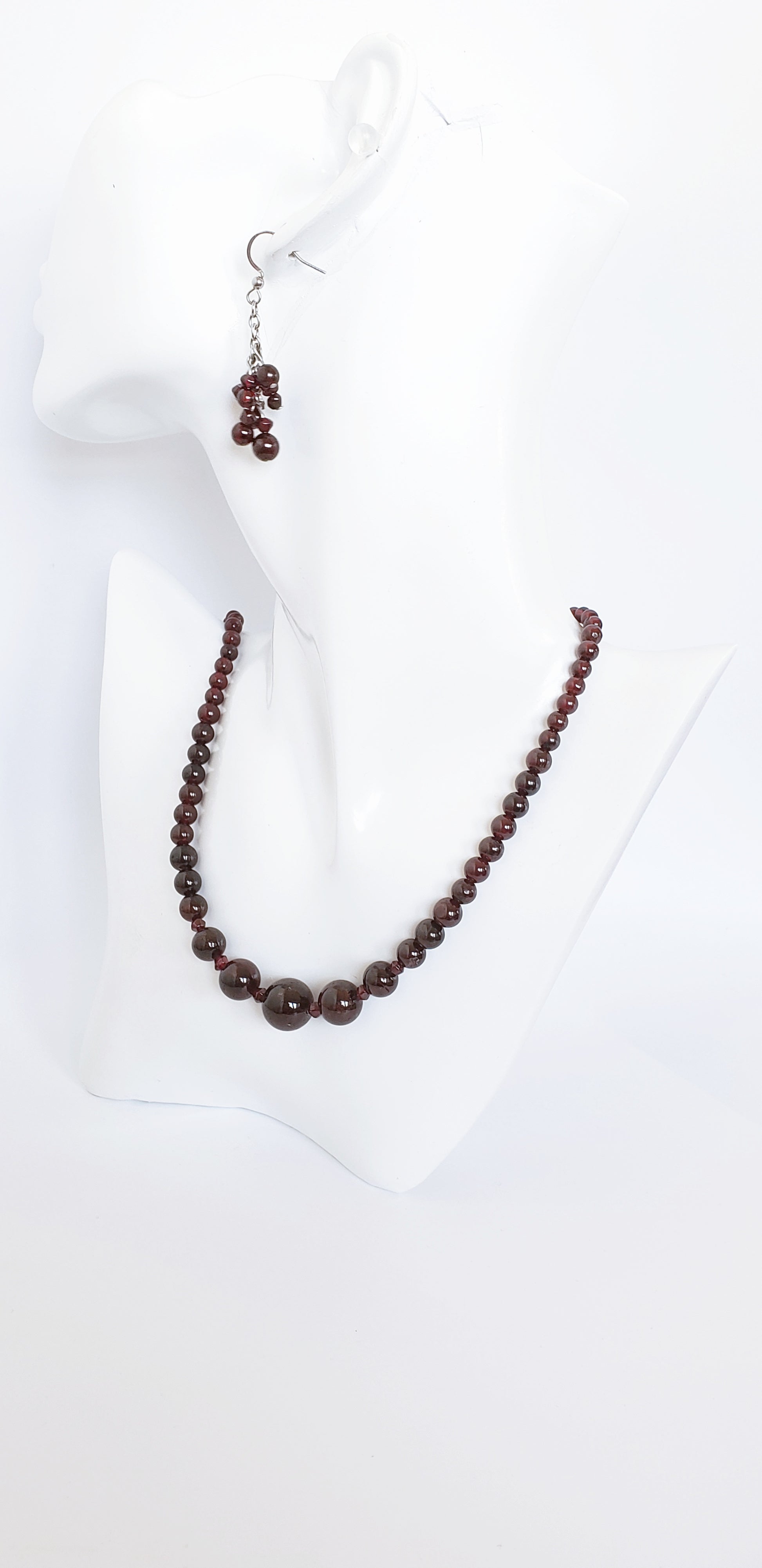 Garnet Necklace and Earrings Set - K.Beloved LLC