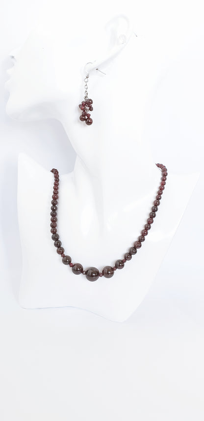 Garnet Necklace and Earrings Set - K.Beloved LLC