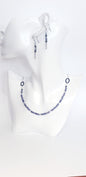 Dale un toque Delicado a tu Estilo con este hermoso Collar Combinado con sus Aretes en Plata 925 y delicada Piedra Iolite - K.Beloved LLC
