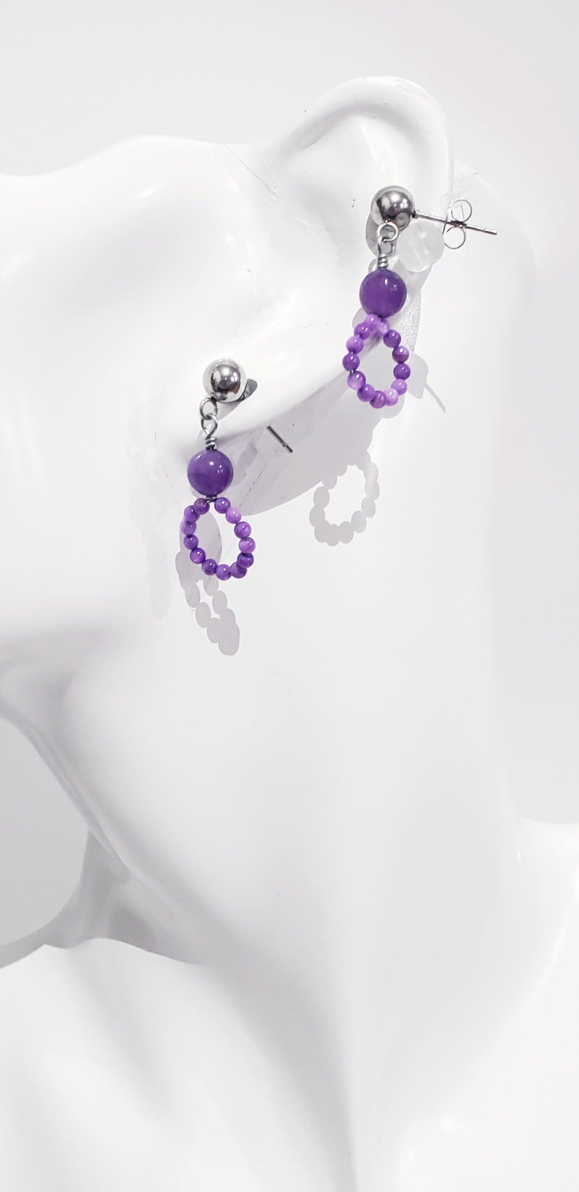 Collar de Plata 925 ,elaborado con Concha de Nácar  Genuino,un Colgante Capiz. El cierre en forma de lágrima de Plata 925 ,en Combinación con unos Pendientes Delicado - K.Beloved LLC