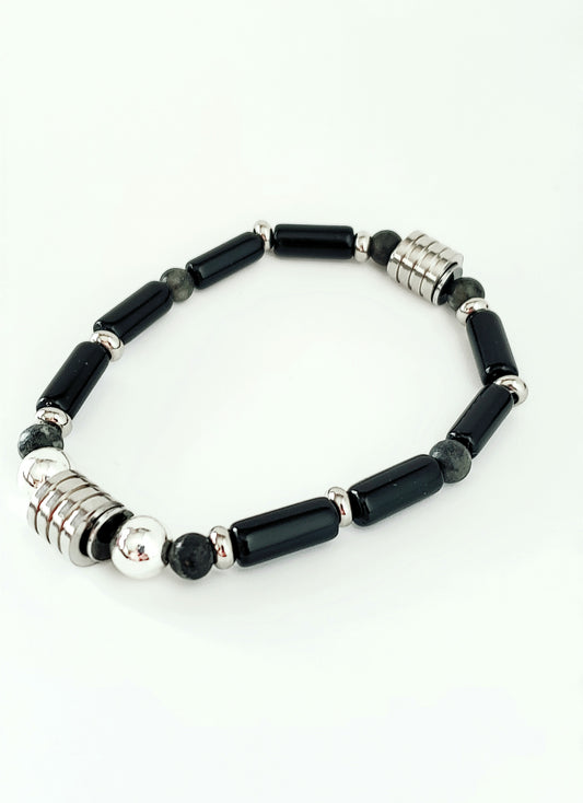 Brazalete  de Obsidiana Negra , Protección Implacable. Canaliza tu fuerza interior y proyecta autoridad con estilo. - K.Beloved LLC