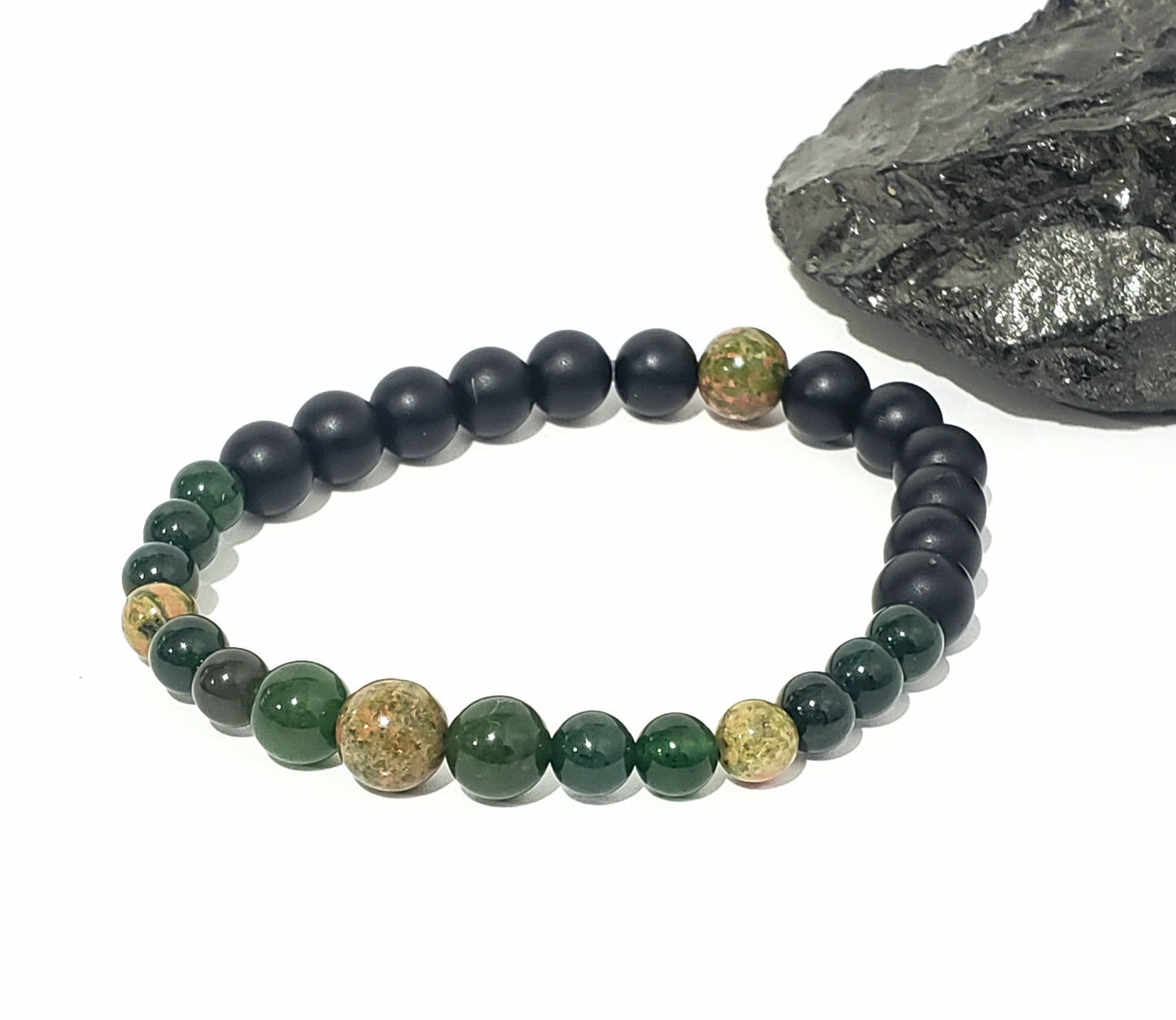 Pulsera de Cuarzo Verde y Piedra Unakite - Fuerza y Estilo Natural. - K.Beloved LLC
