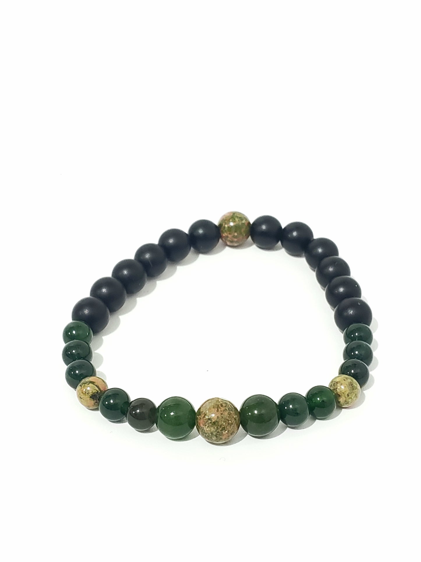 Pulsera de Cuarzo Verde y Piedra Unakite - Fuerza y Estilo Natural. - K.Beloved LLC