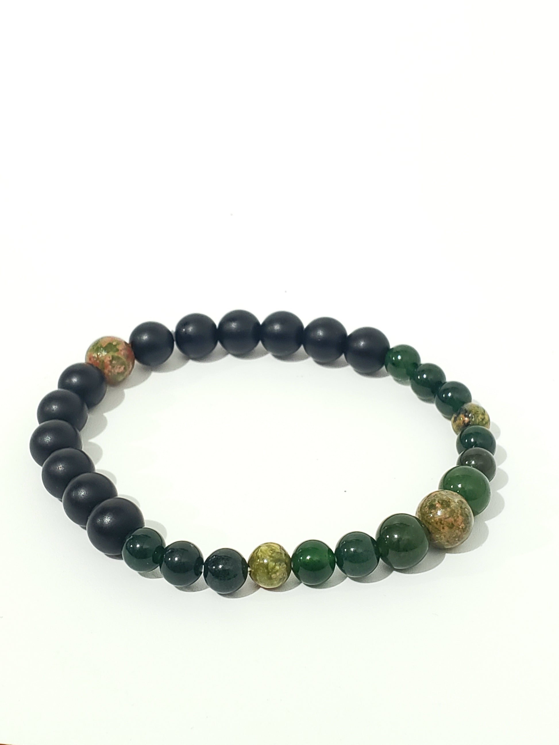 Pulsera de Cuarzo Verde y Piedra Unakite - Fuerza y Estilo Natural. - K.Beloved LLC