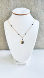 Collar de acero inoxidable con destellos de cristales negros y un encantador dije de corazón con detalles negro - K.Beloved LLC