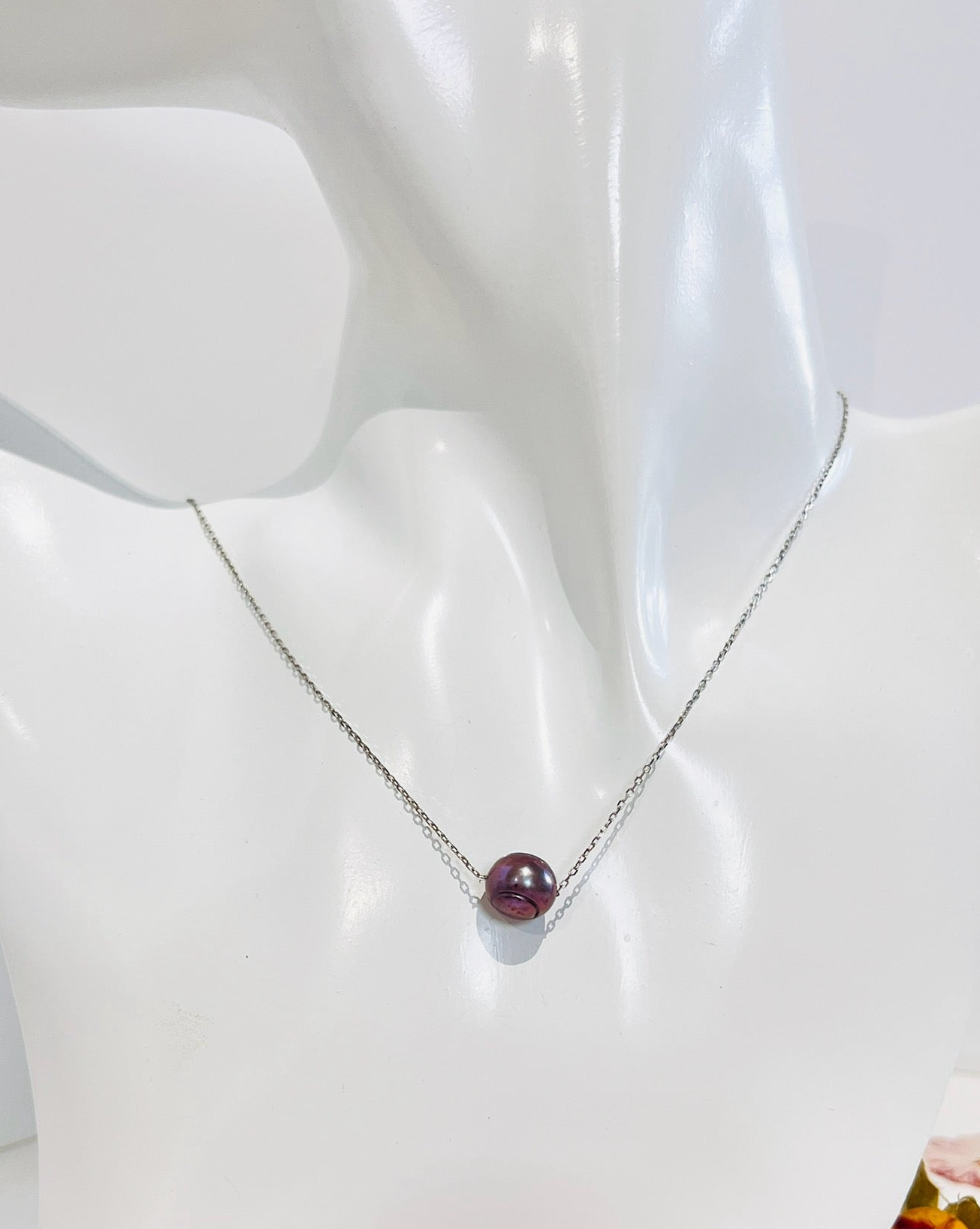 Delicado Collar en Plata 925 con Hermosa Perla Tahití Genuina - K.Beloved LLC