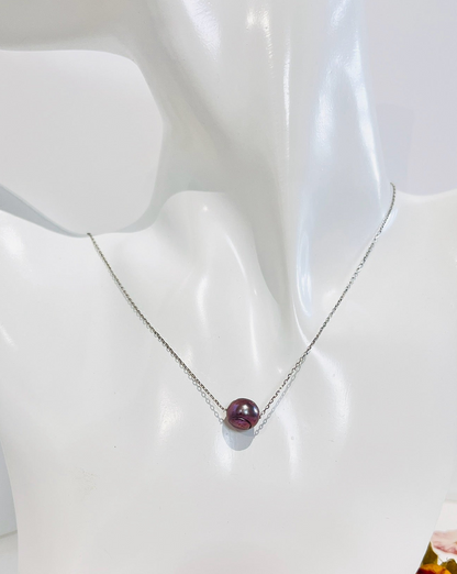 Delicado Collar en Plata 925 con Hermosa Perla Tahití Genuina - K.Beloved LLC