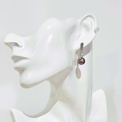 Aretes en Acero Inoxidable Perlas Tahiti - K.Beloved LLC