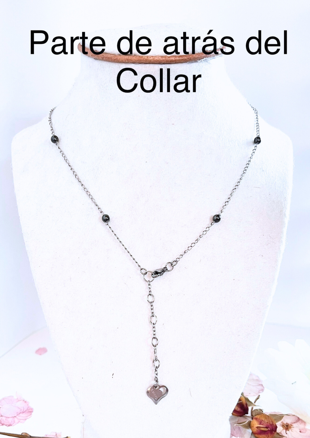Diseño Unico en Collar y Aretes en Acero inoxidable con hermosas Piedras Ágata Negra - K.Beloved LLC