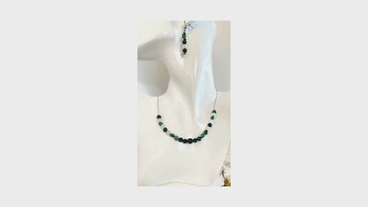 African Aventurine Necklace and Earrings Set.