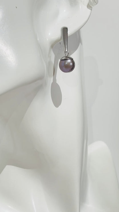 Aretes en Acero Inoxidable Perlas Tahiti