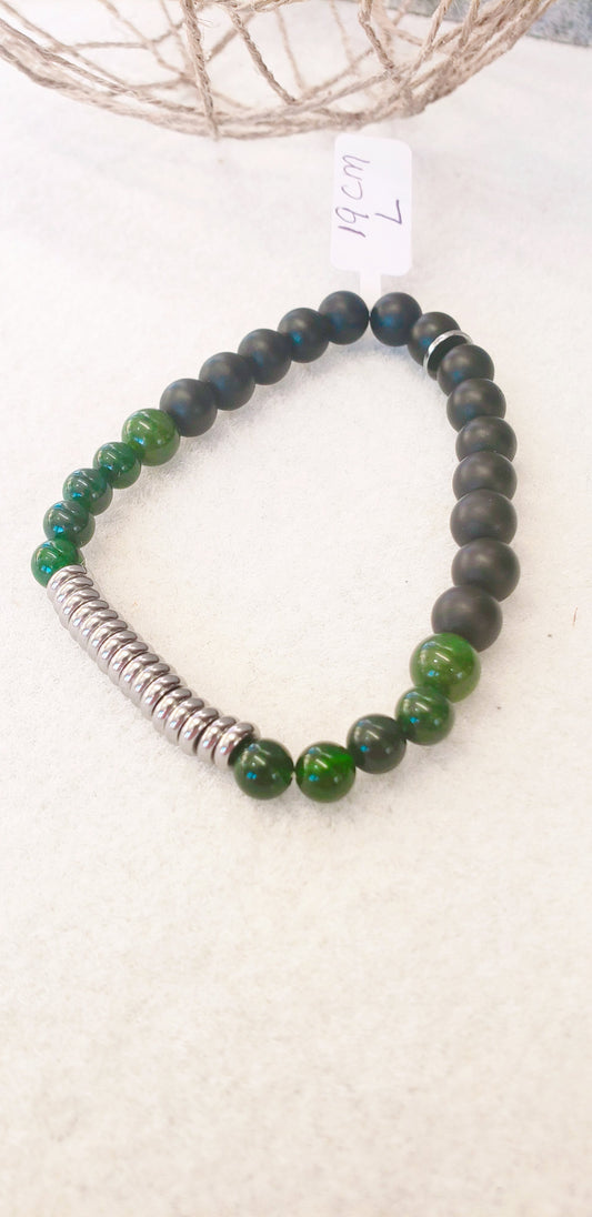 Men's bracelet with Green Quartz