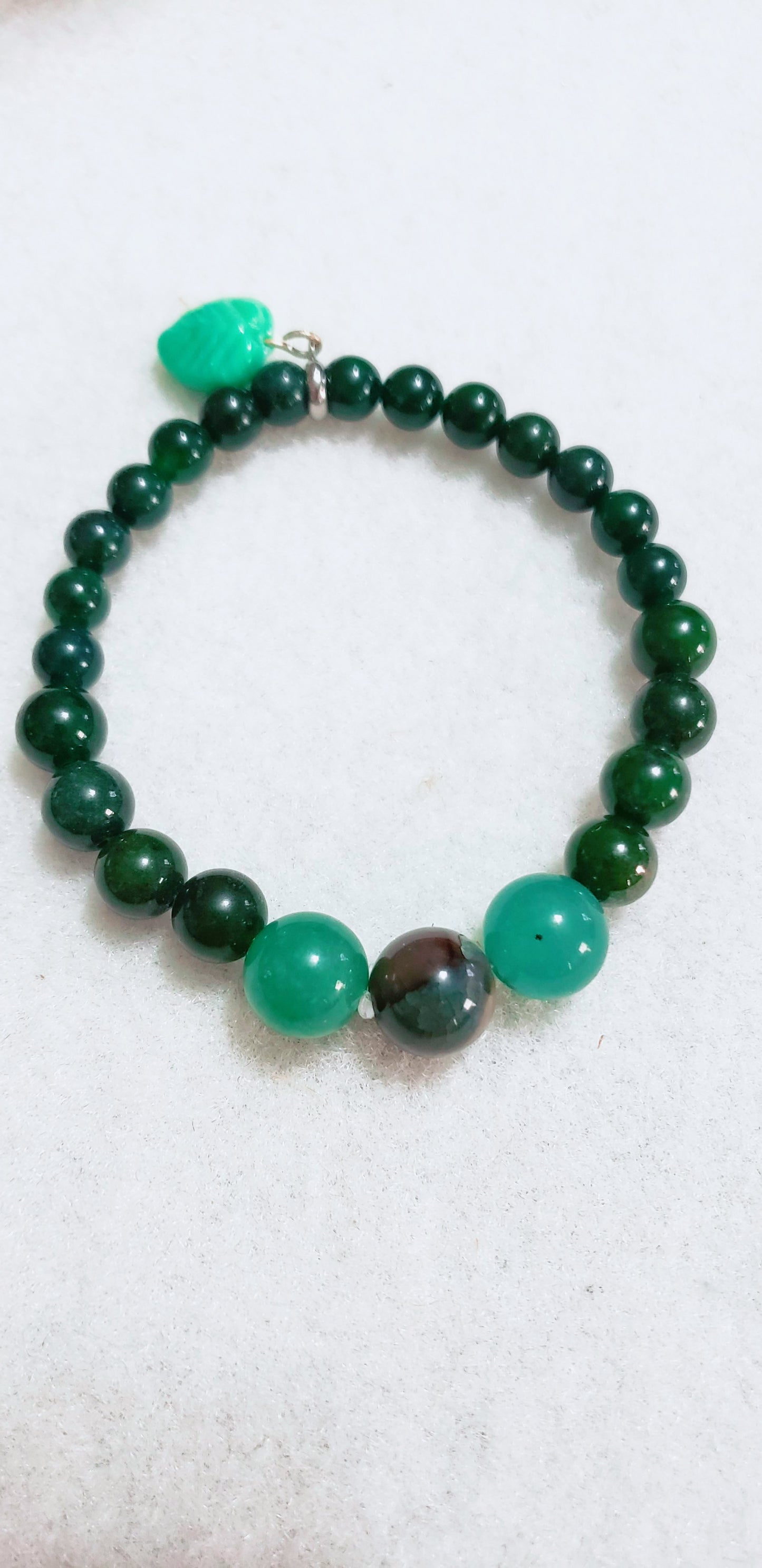 Green Quarz Bead Bracelet for woman